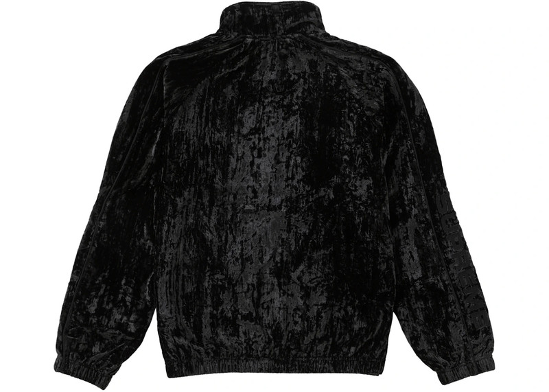 Supreme Supreme Crushed Velvet Track Jacket Black outlook