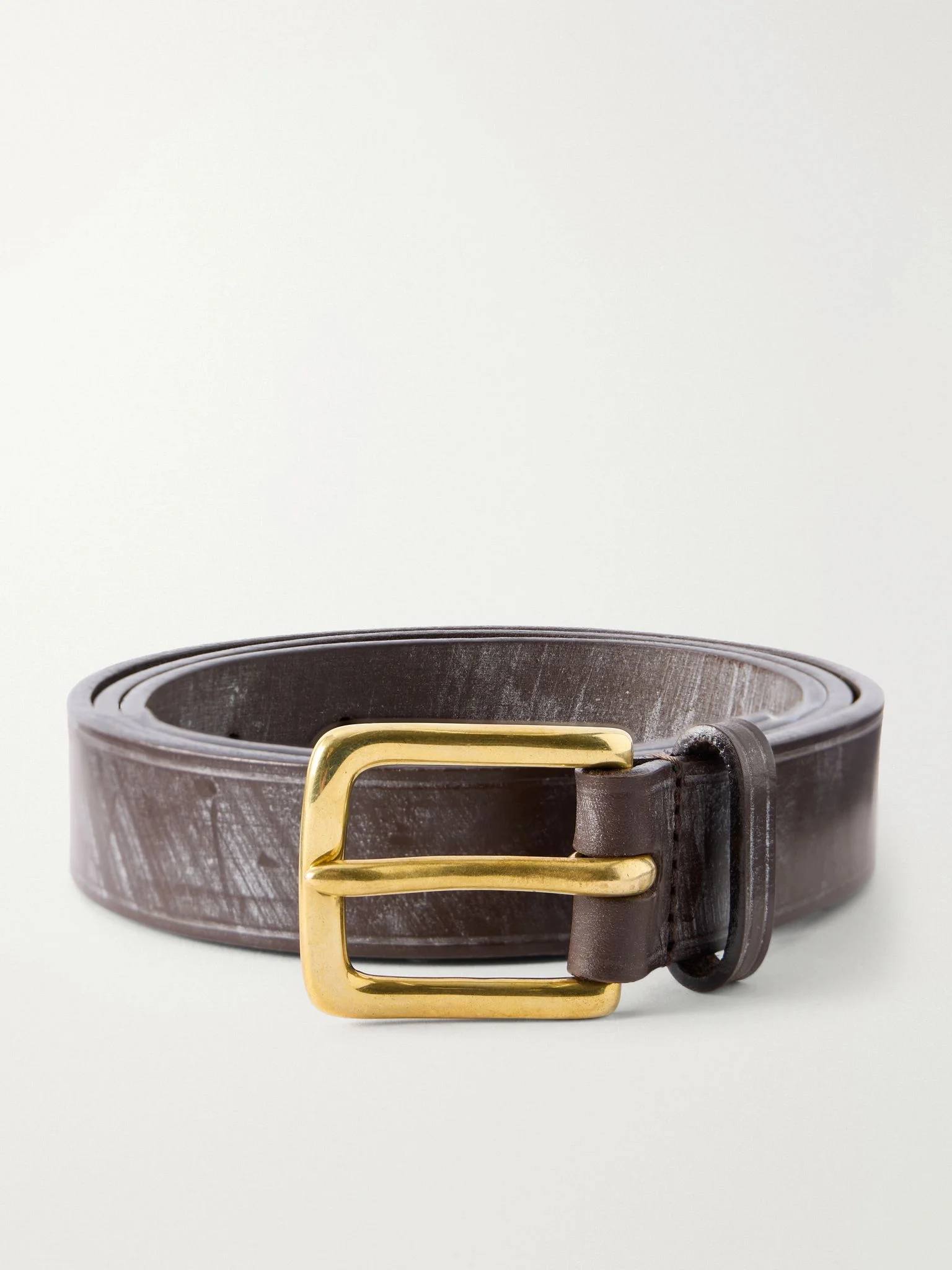 2cm Leather Belt Brown - 1