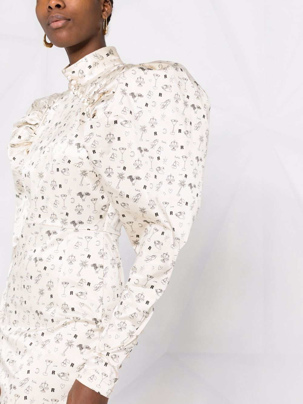 Kim puff-sleeve dress - 3