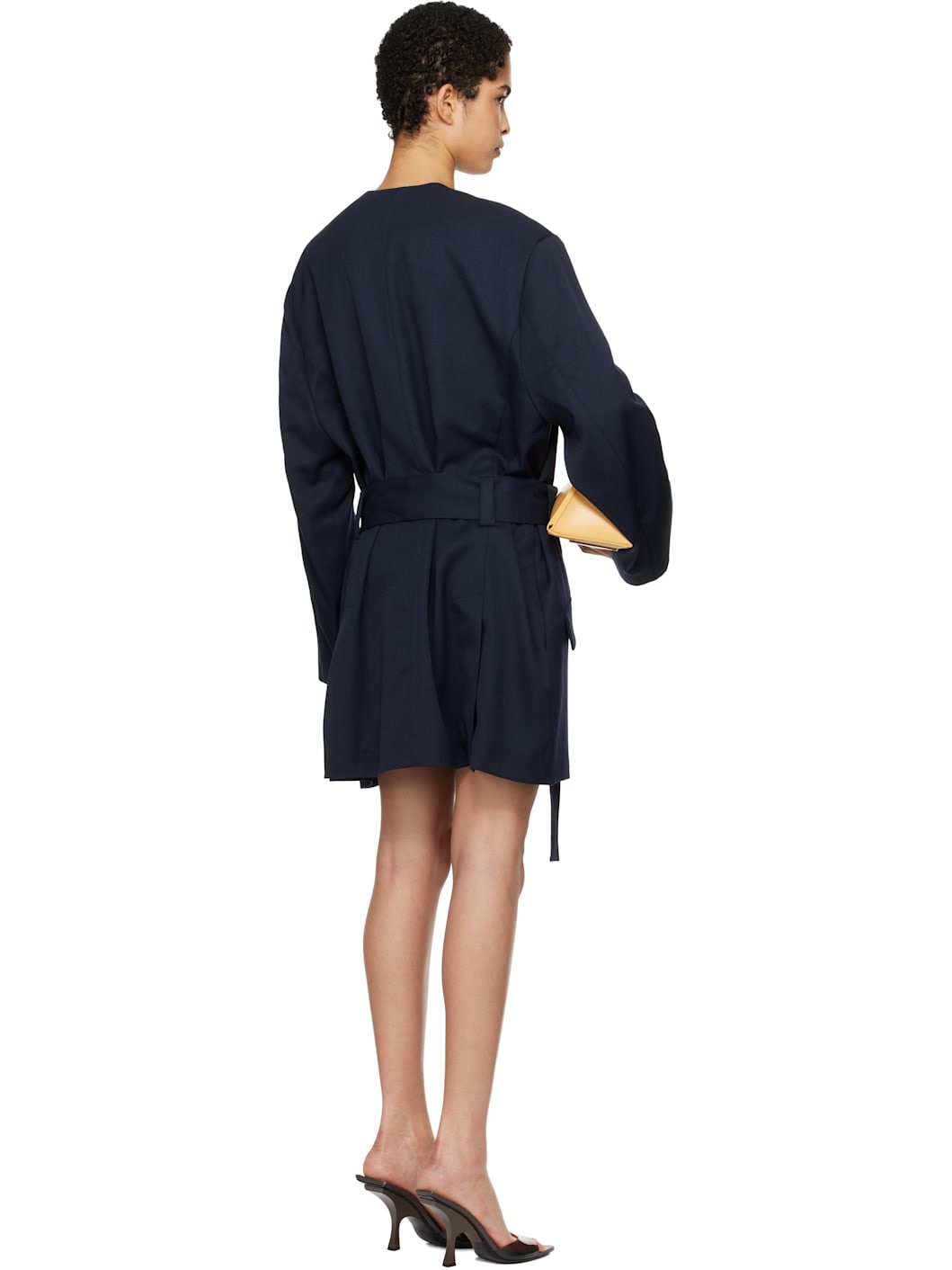 Navy Wrap Blazer - 3