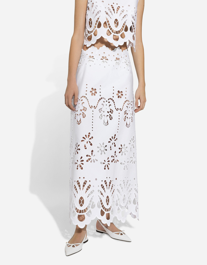Cotton calf-length skirt with cut-out detailing 4
