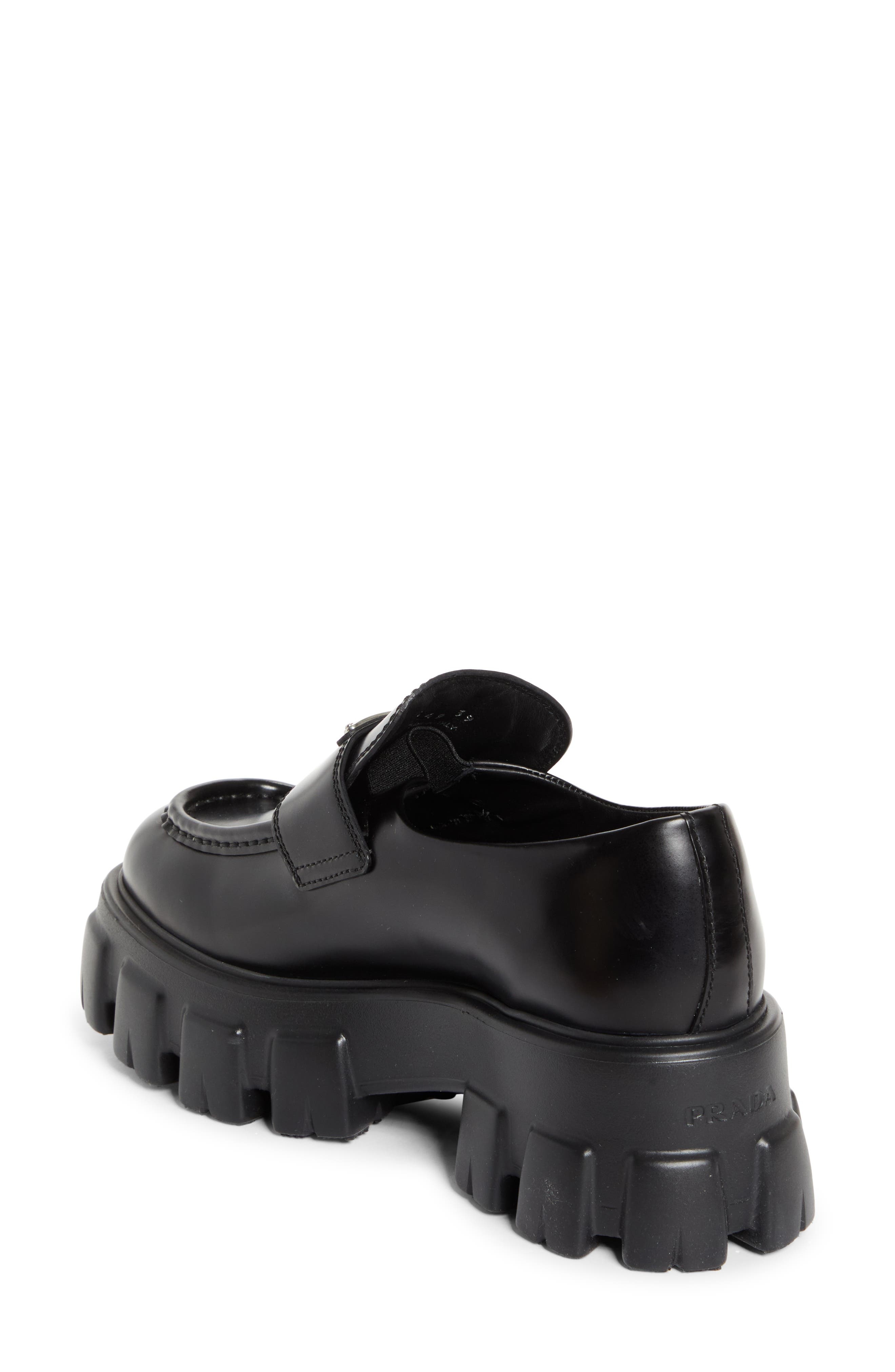 Prada Monolith Lug Sole Loafer in Nero at Nordstrom - 2