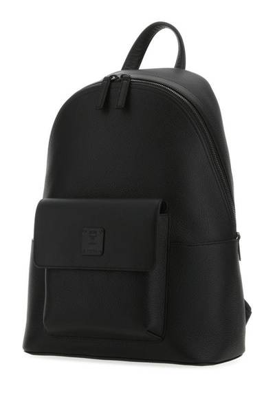 MCM Black leather Stark backpack outlook
