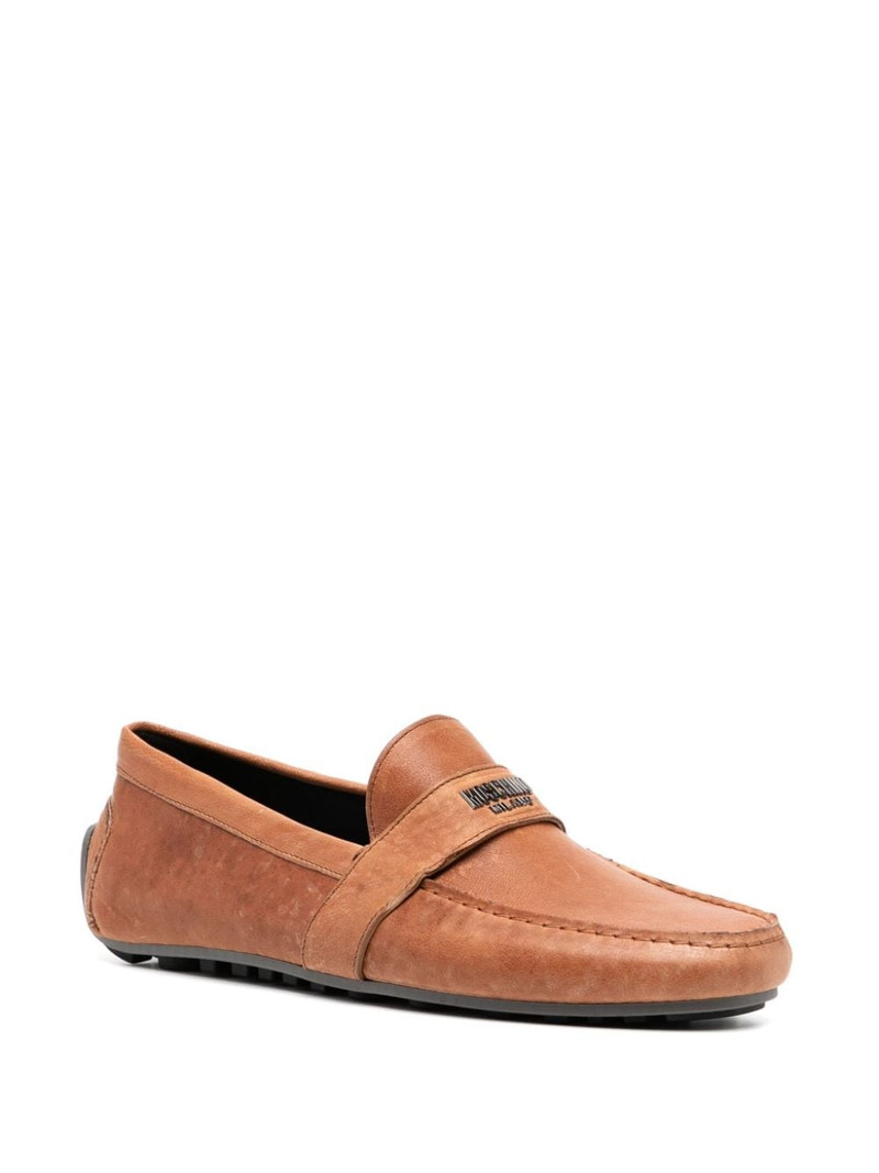 Moschino logo-plaque detail loafers outlook