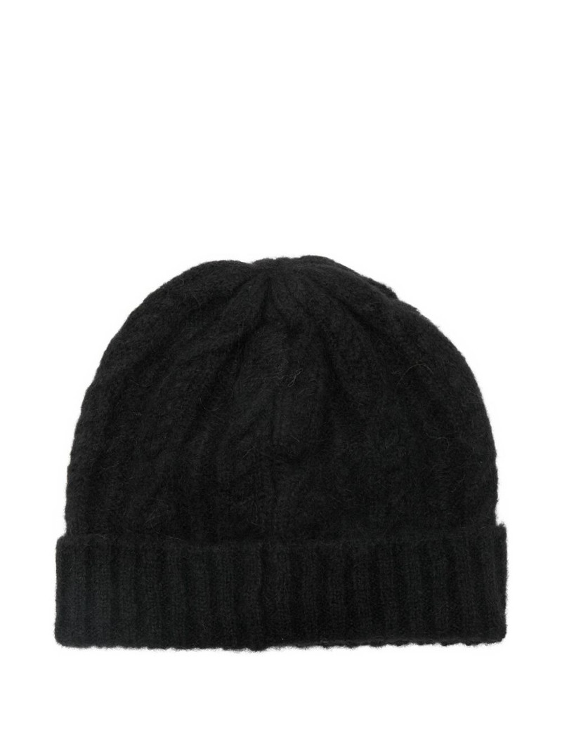 Herno logo-plaque beanie hat outlook