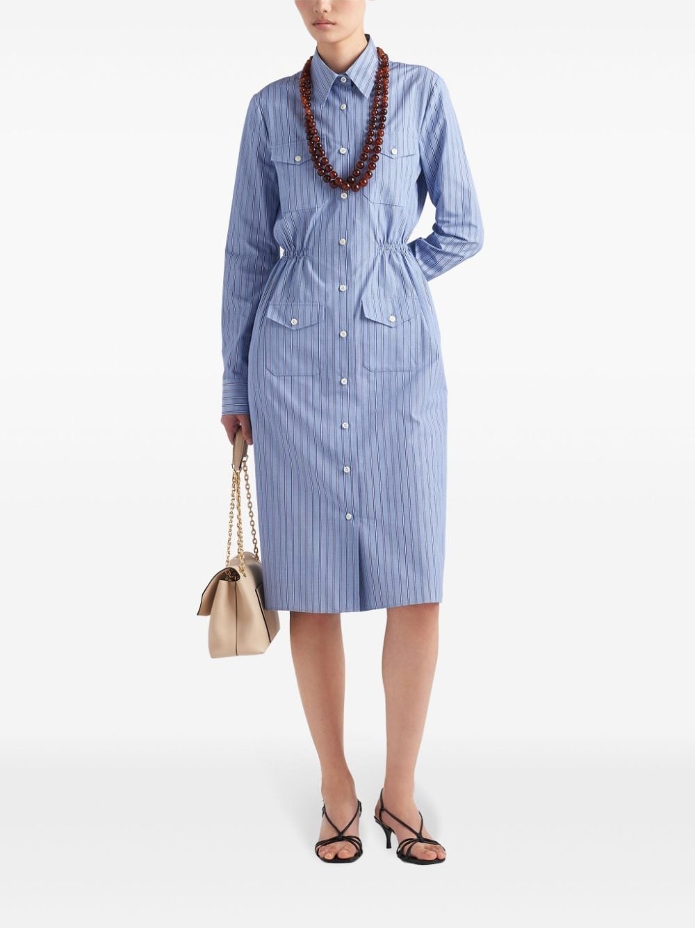 striped chambray shirtdress - 2
