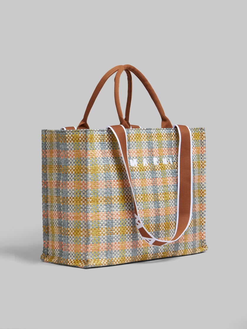 YELLOW CHECKED SMALL BASKET BAG - 6