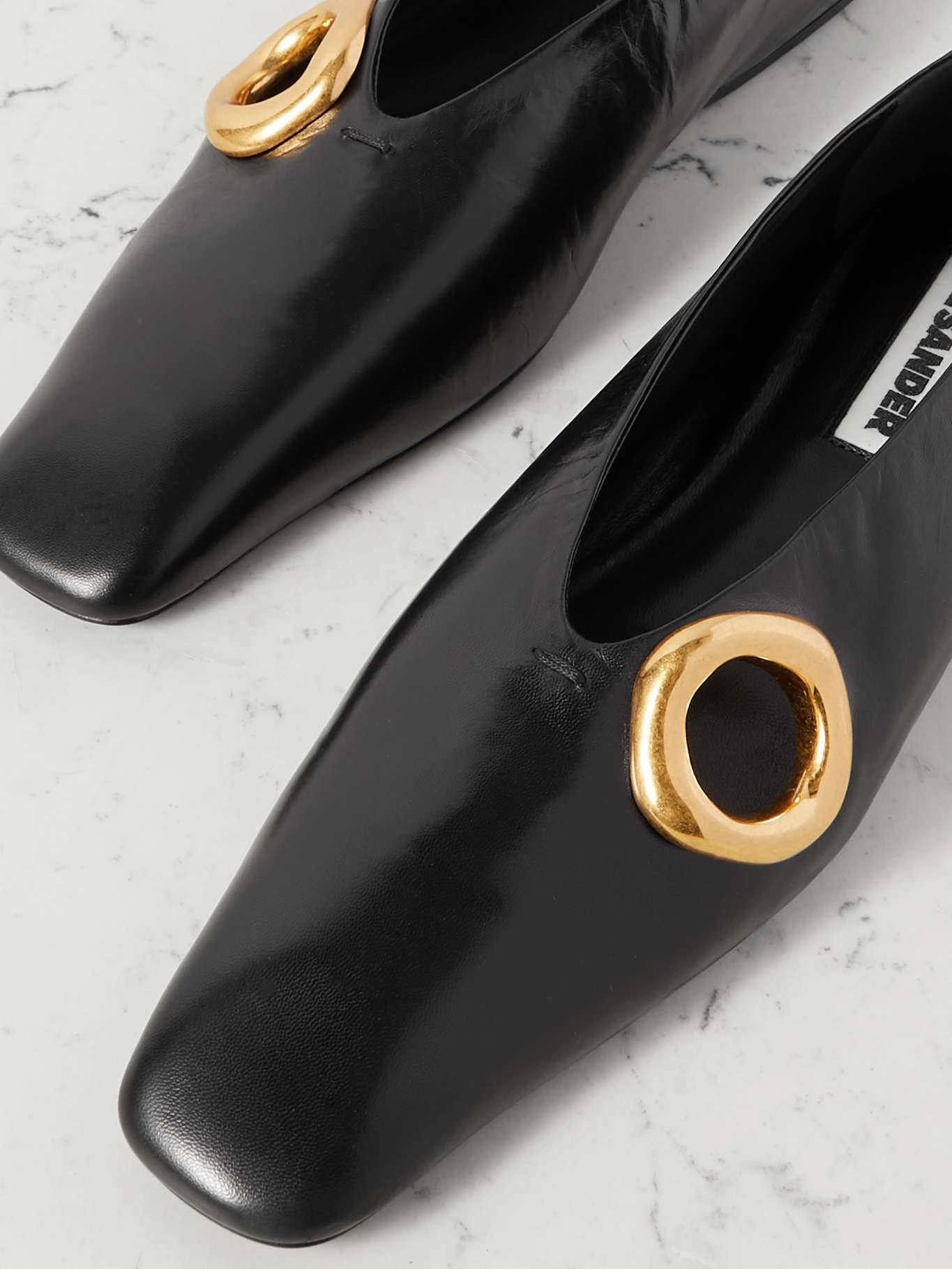 Embellished leather ballet flats - 4