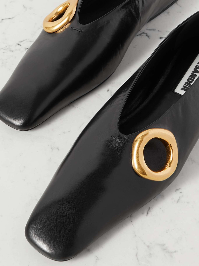 Embellished leather ballet flats 4