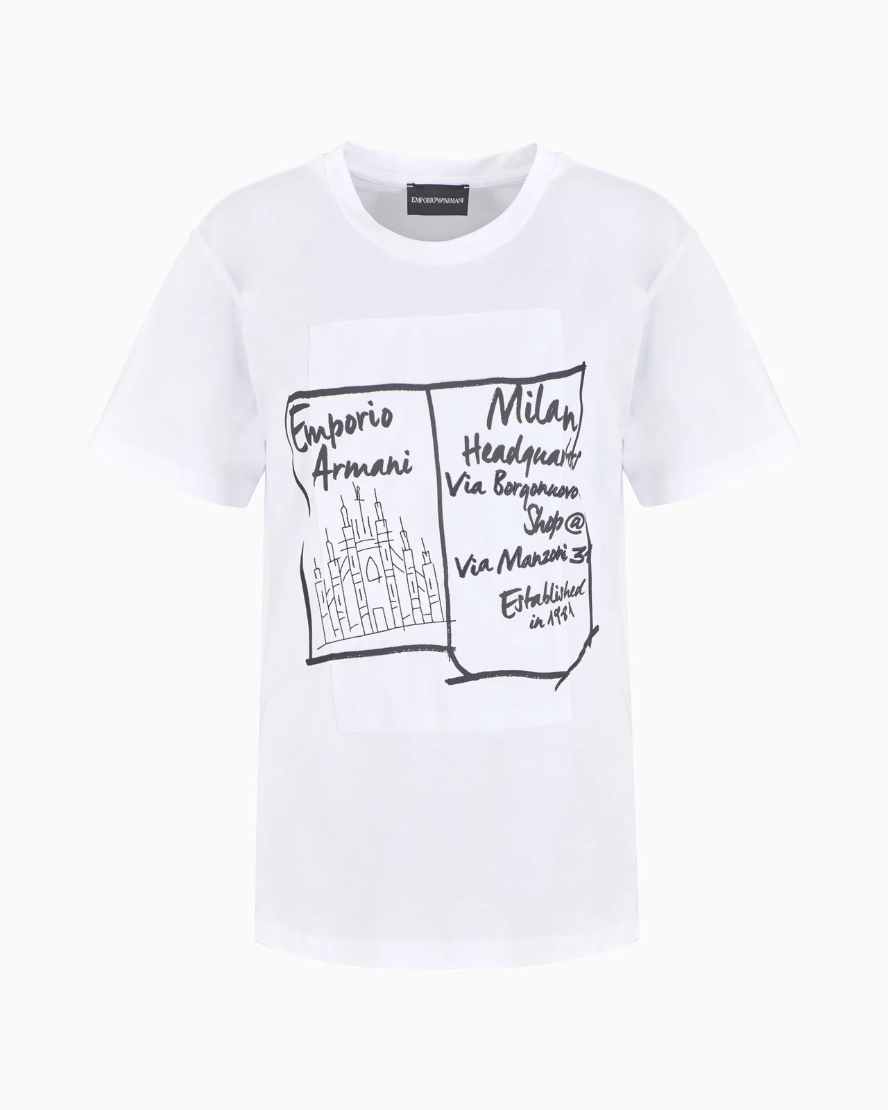 ASV organic-jersey T-shirt with print patch and embroidery - 1