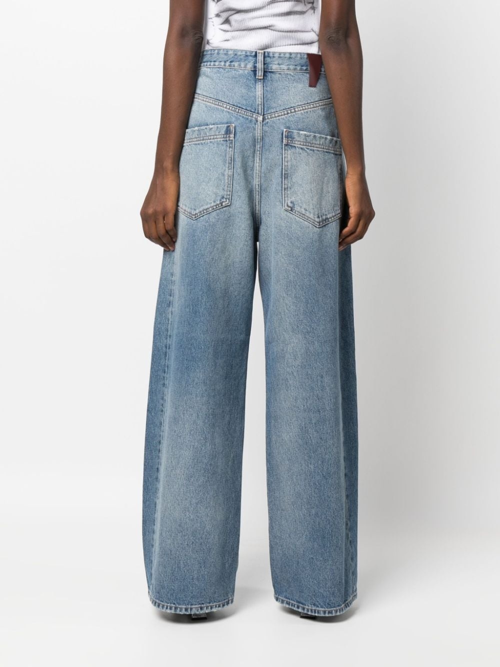 Ines asymmetric wide-leg jeans - 4