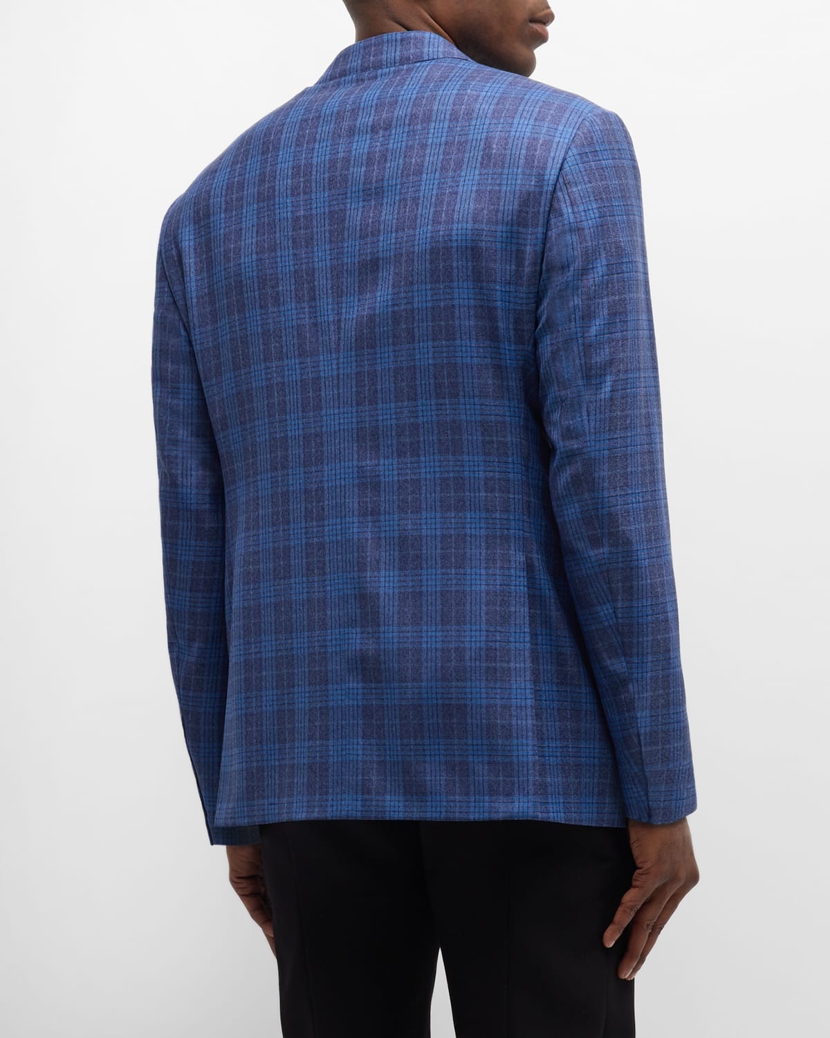 Men's Plaid Wool Sport Coat - 5