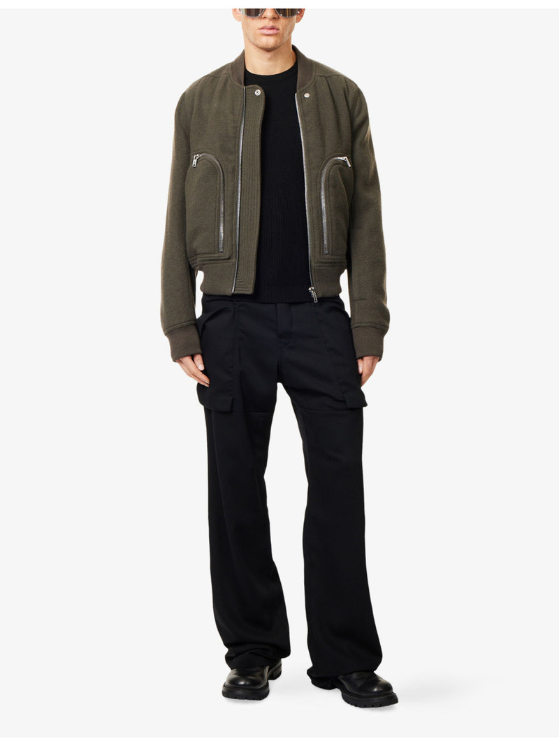 Rick Owens Stefan Wide-Leg Wool Trousers outlook