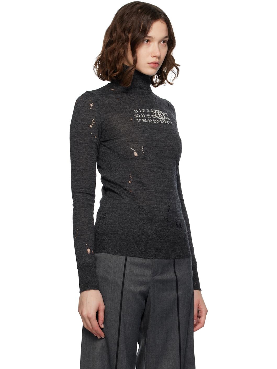 Gray Wool Turtleneck - 2