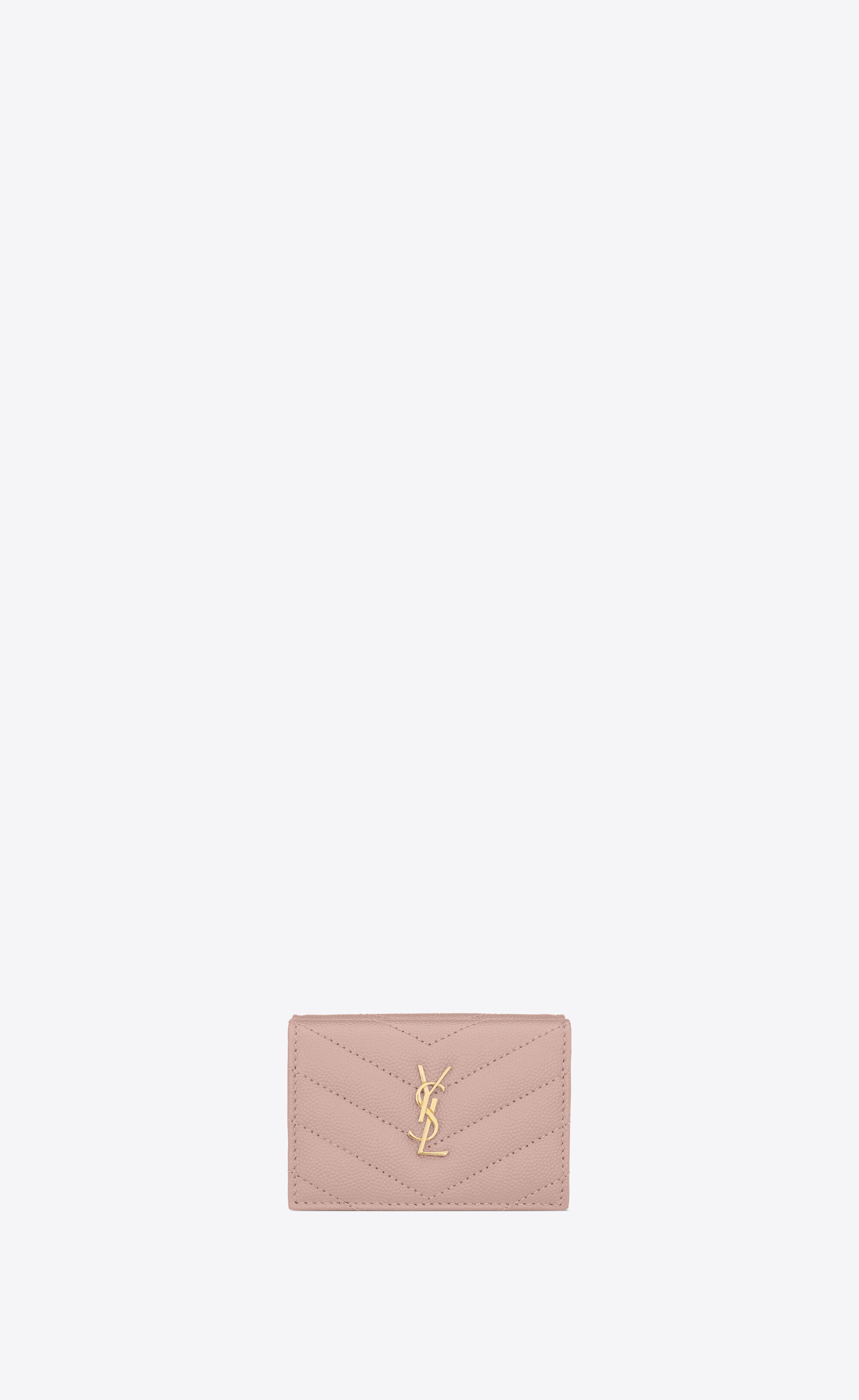 cassandre saint laurent matelassé origami tiny wallet in grain de poudre embossed leather - 1