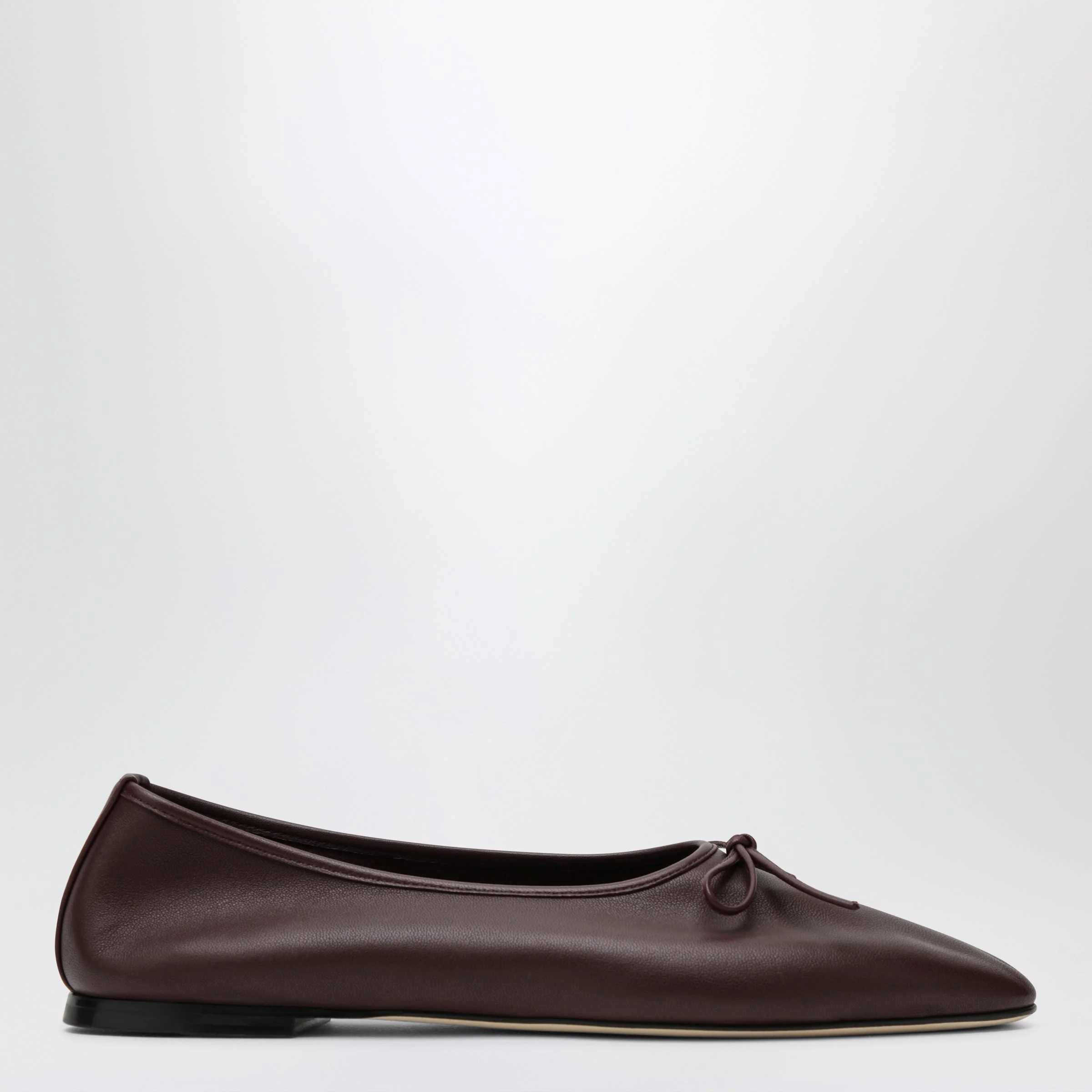 Burgundy Leather Gala Ballet Flats - 1