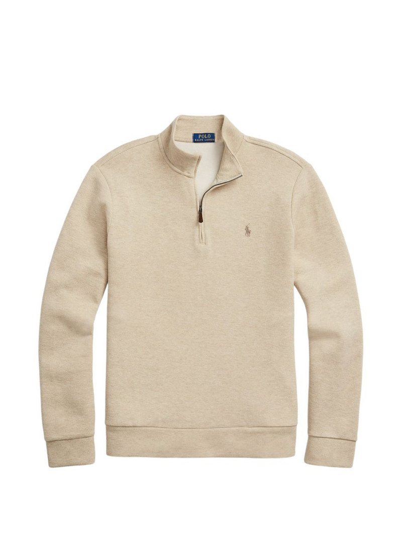 quarter-zip embroidered-logo sweater 1