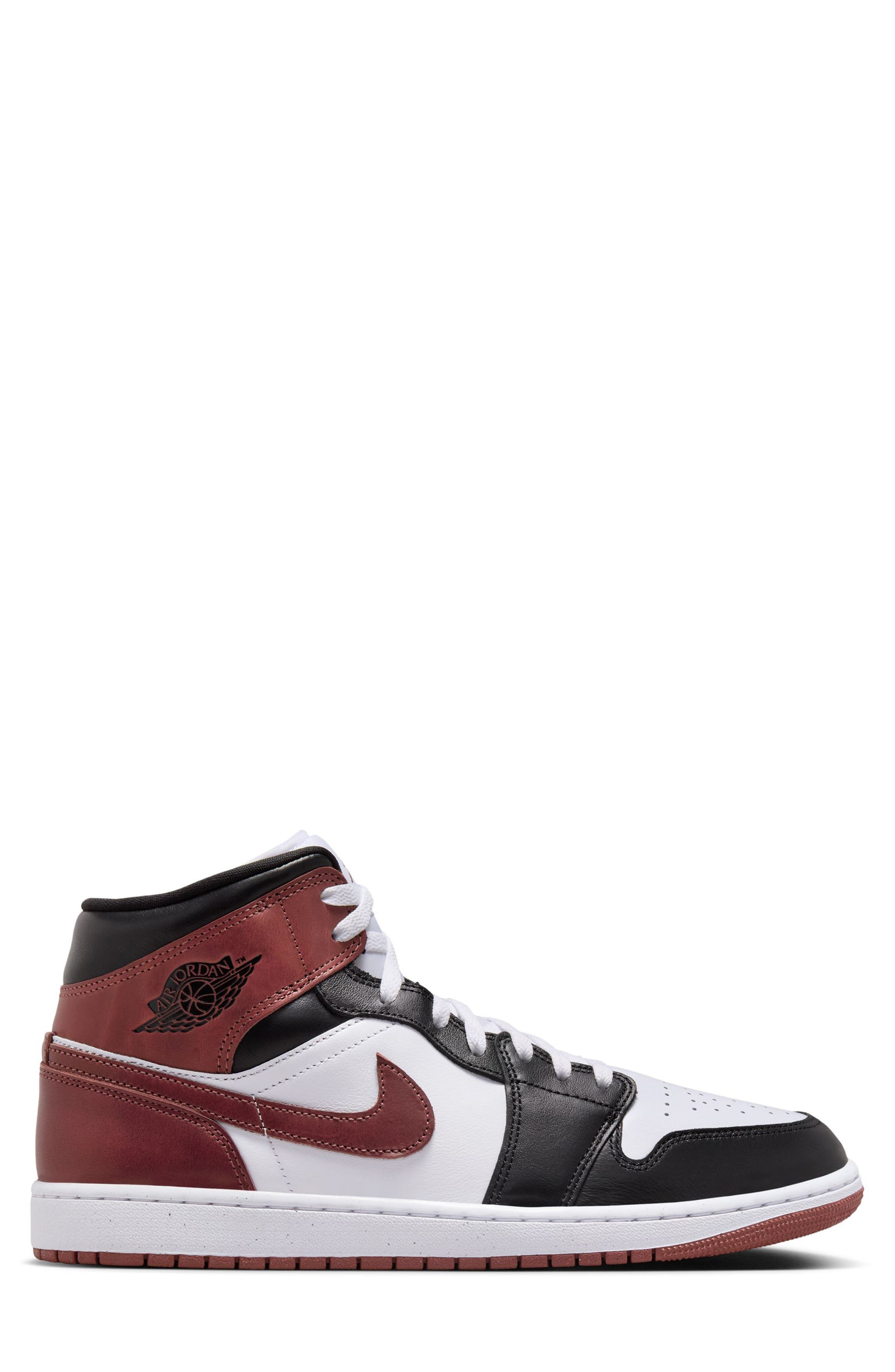 Air Jordan 1 Mid Sneaker in White/Dark Pony/Black at Nordstrom - 2