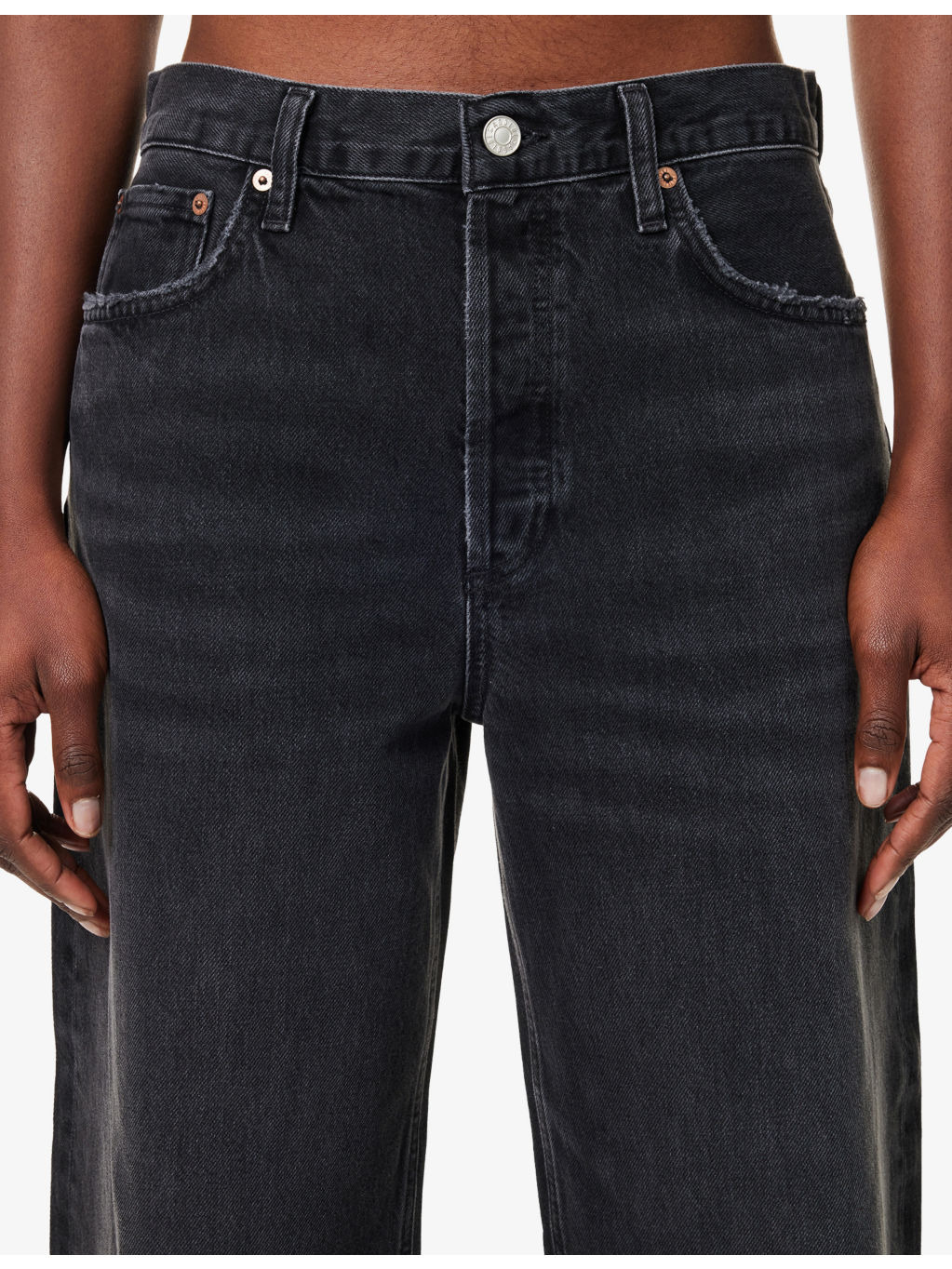 Low Slung Baggy Wide-Leg Denim Jeans - 5