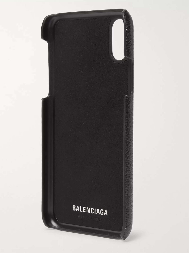 Logo-Print Full-Grain Leather iPhone X Case 3