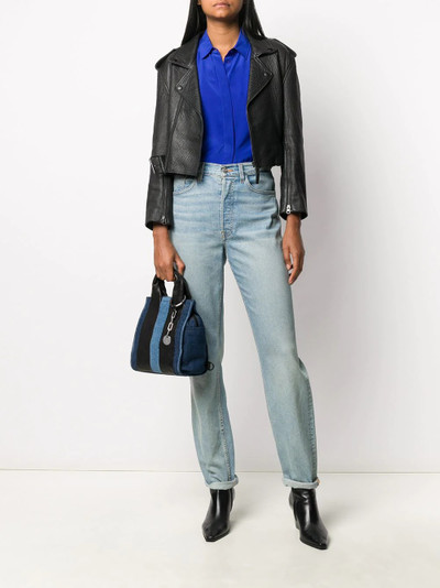 Diesel denim colour-block cross body bag outlook