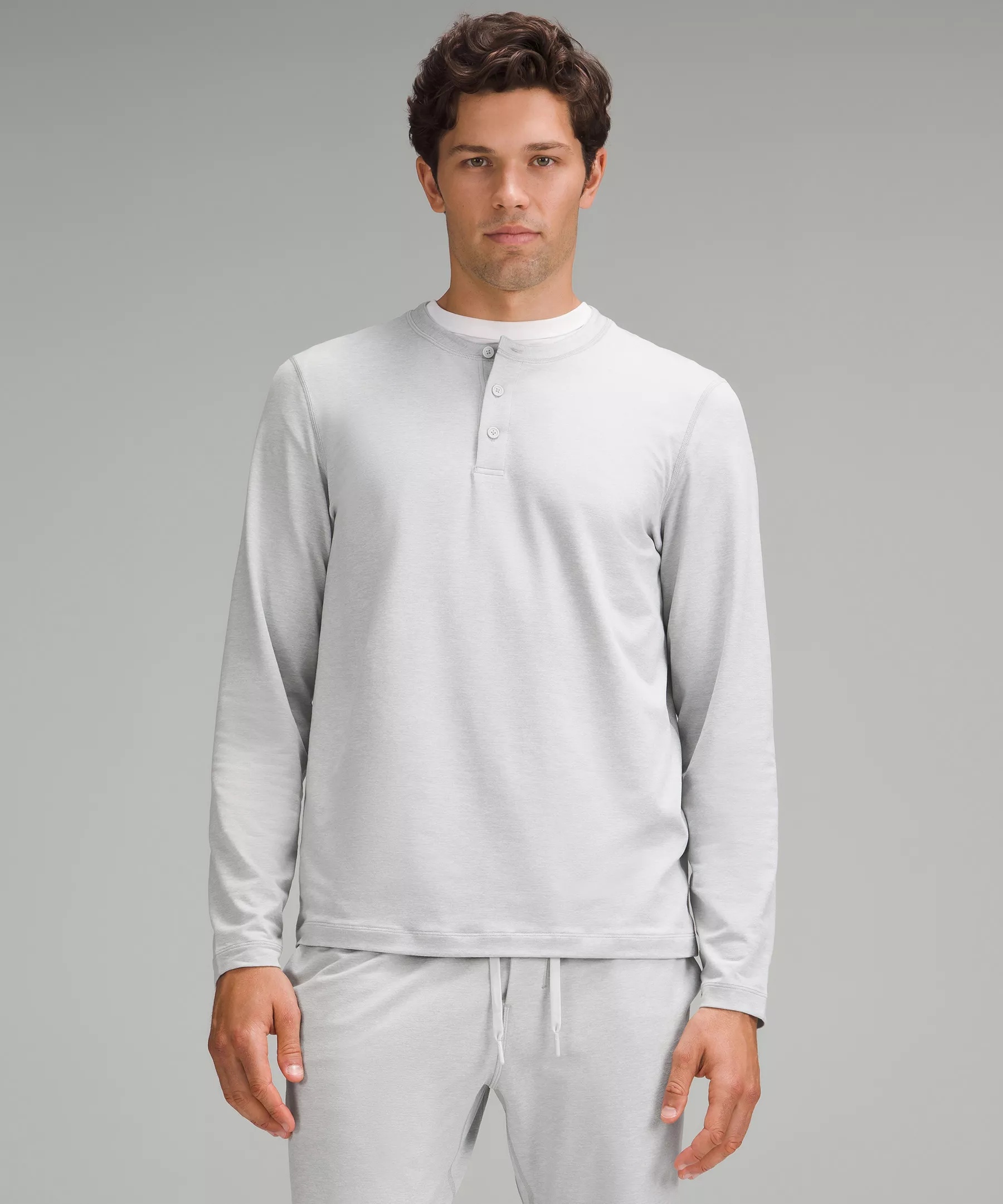Soft Jersey Long-Sleeve Henley - 1