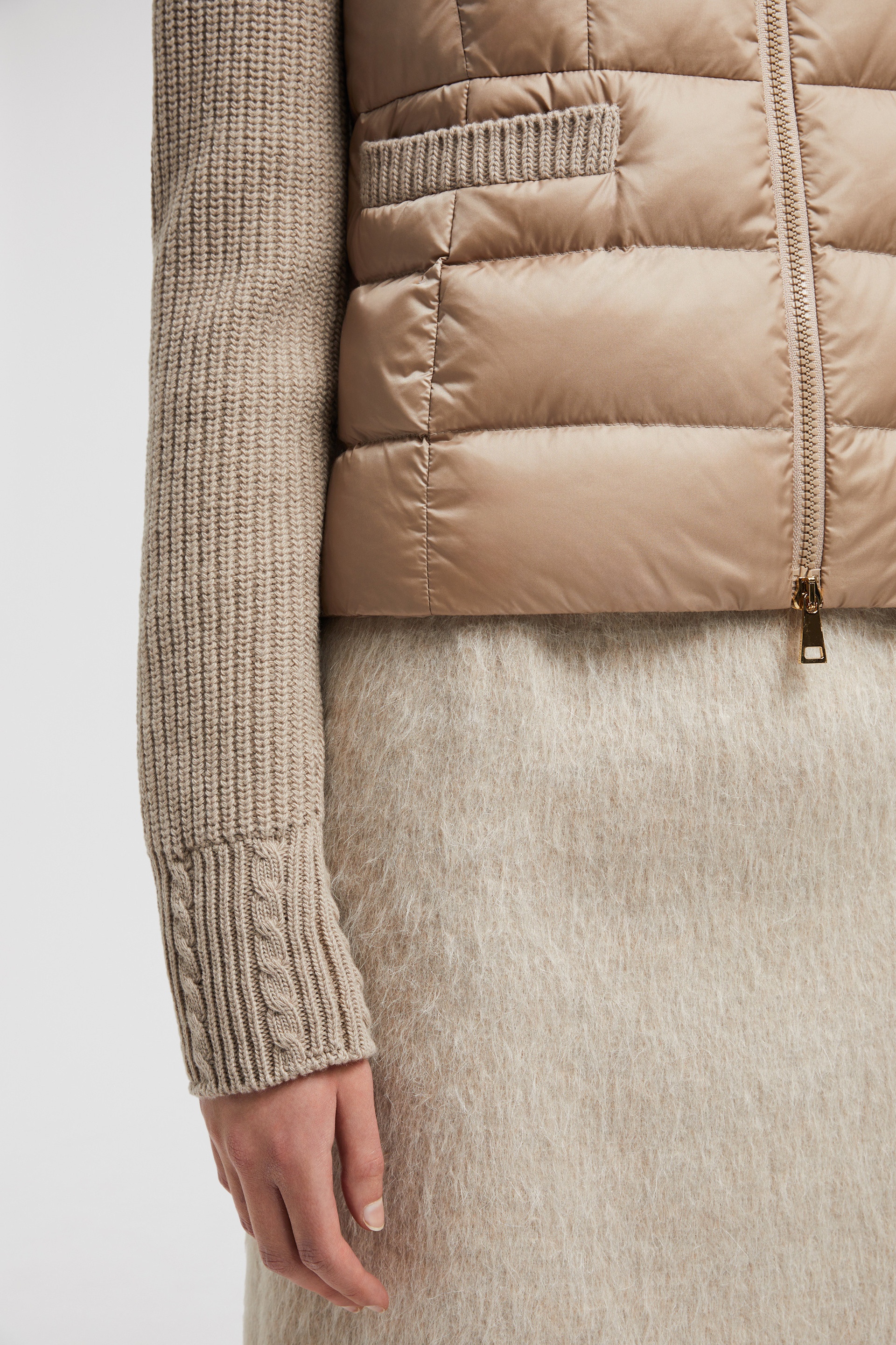 Padded Wool Zip-Up Cardigan - 6