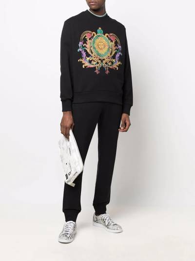 VERSACE JEANS COUTURE logo-print cotton sweatshirt outlook