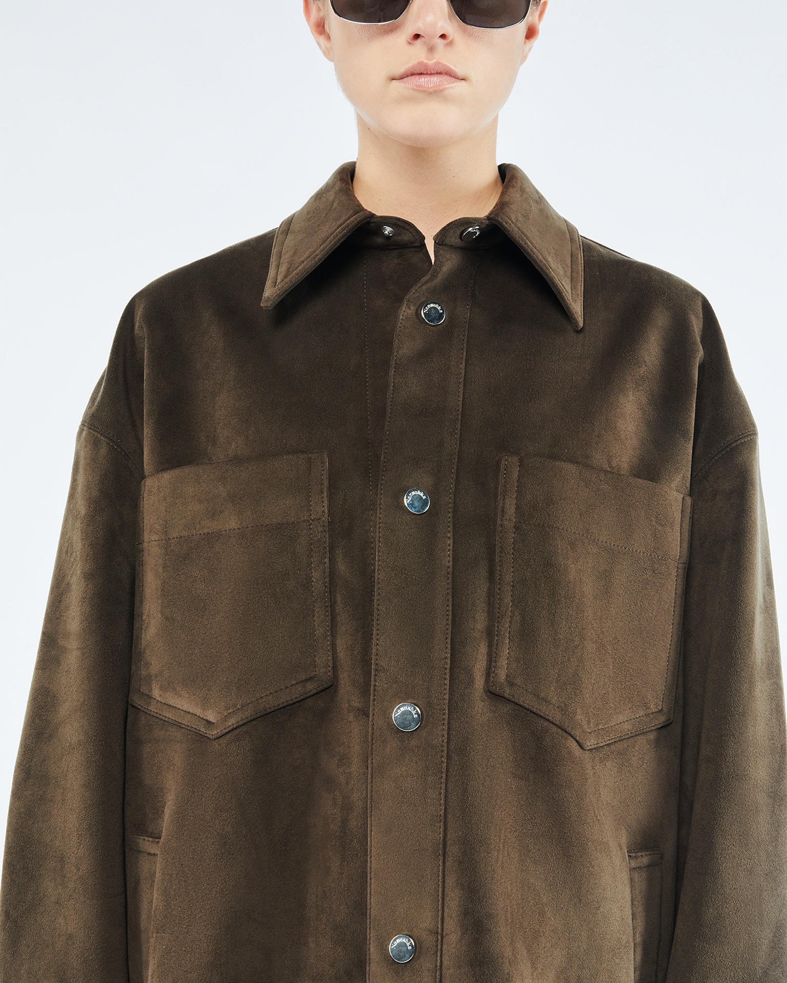MARTIN - Alt-suede overshirt - Coffee bean - 5