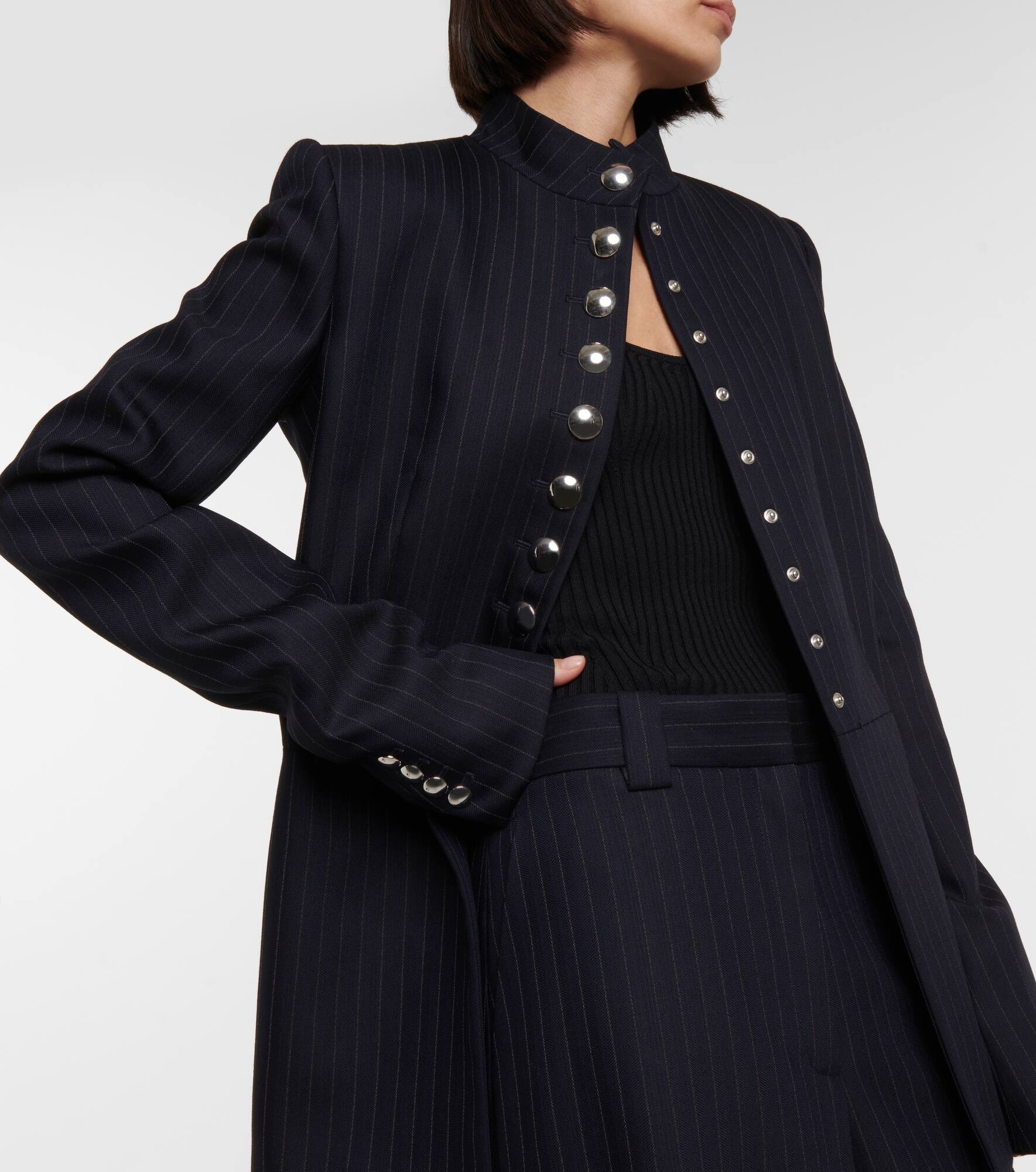 Samuel chalk stripe wool-blend jacket - 6