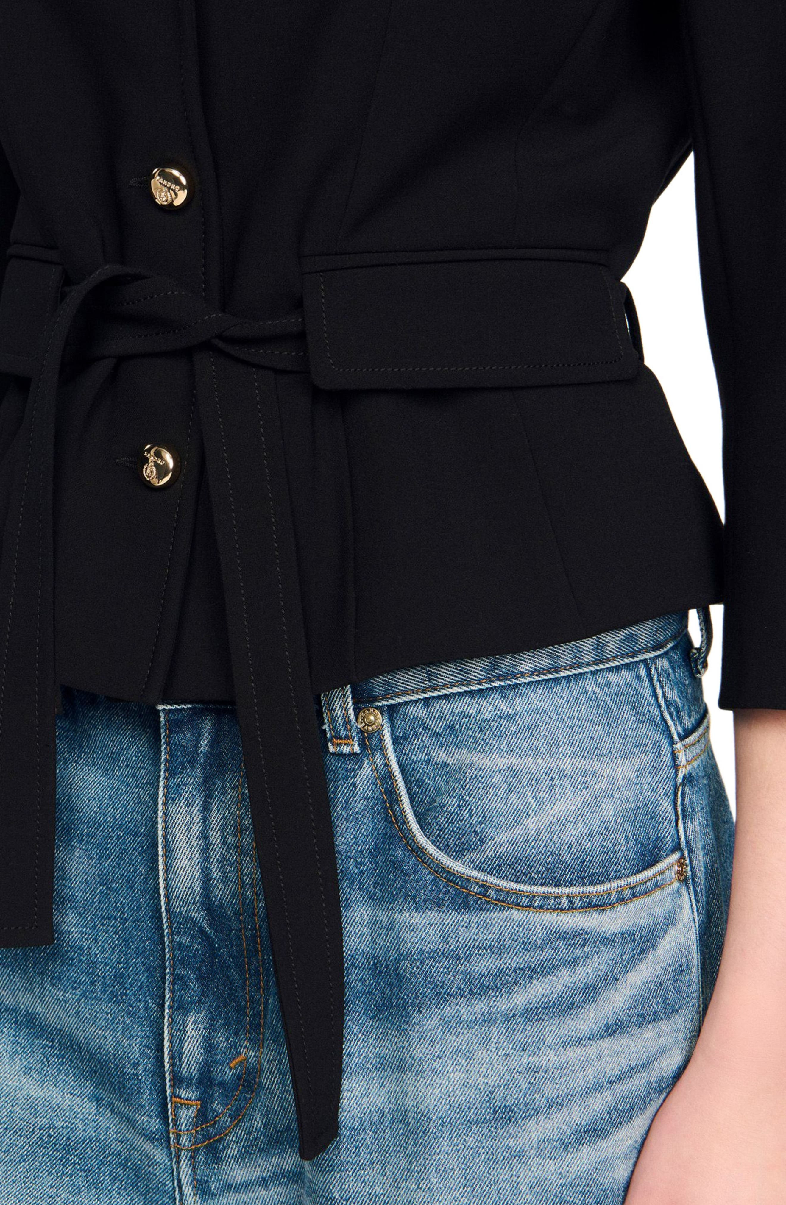 SANDRO Short tailored jacket in Black at Nordstrom - 4