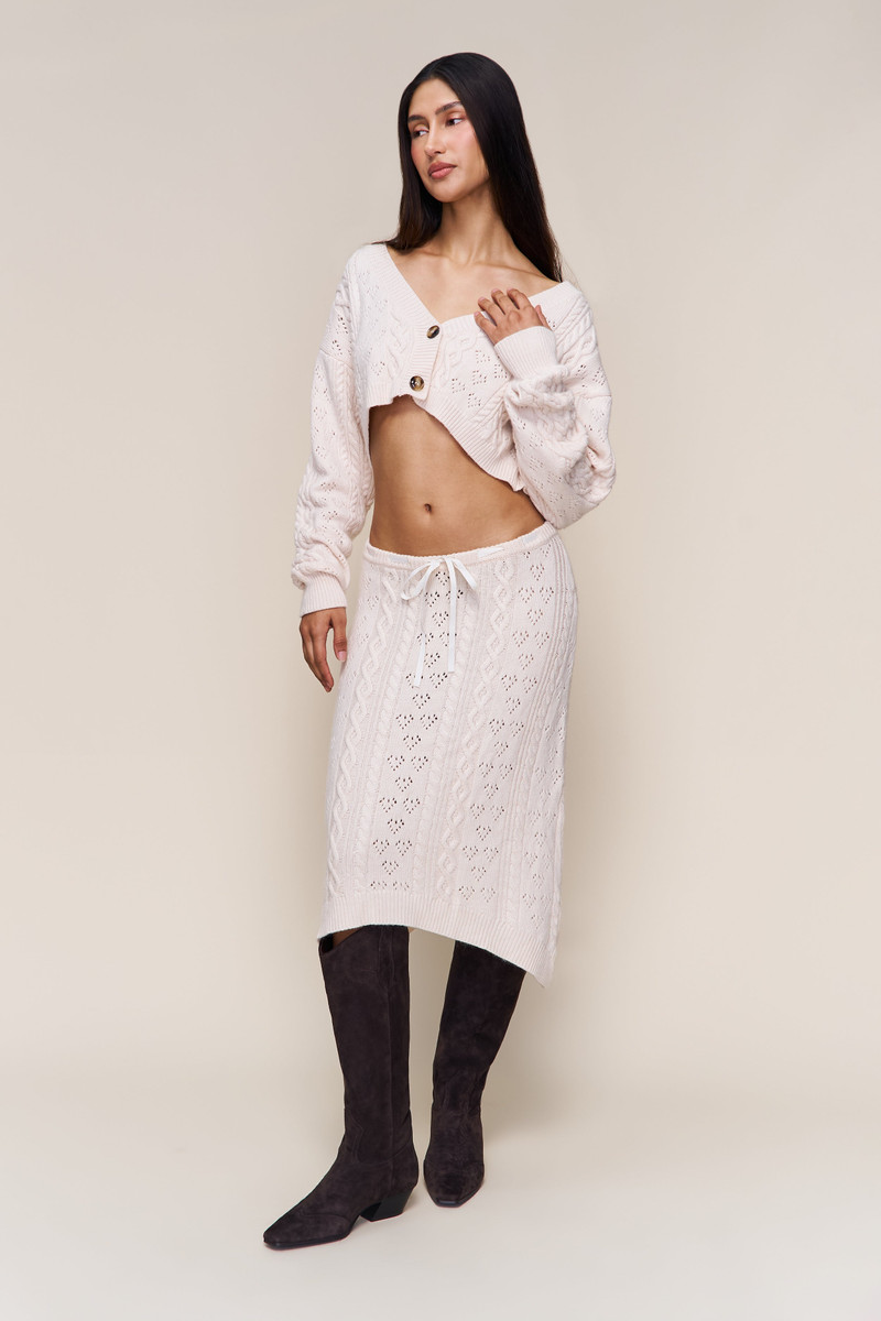 GUIZIO NOAH WOOL CABLE CROP CARDIGAN outlook