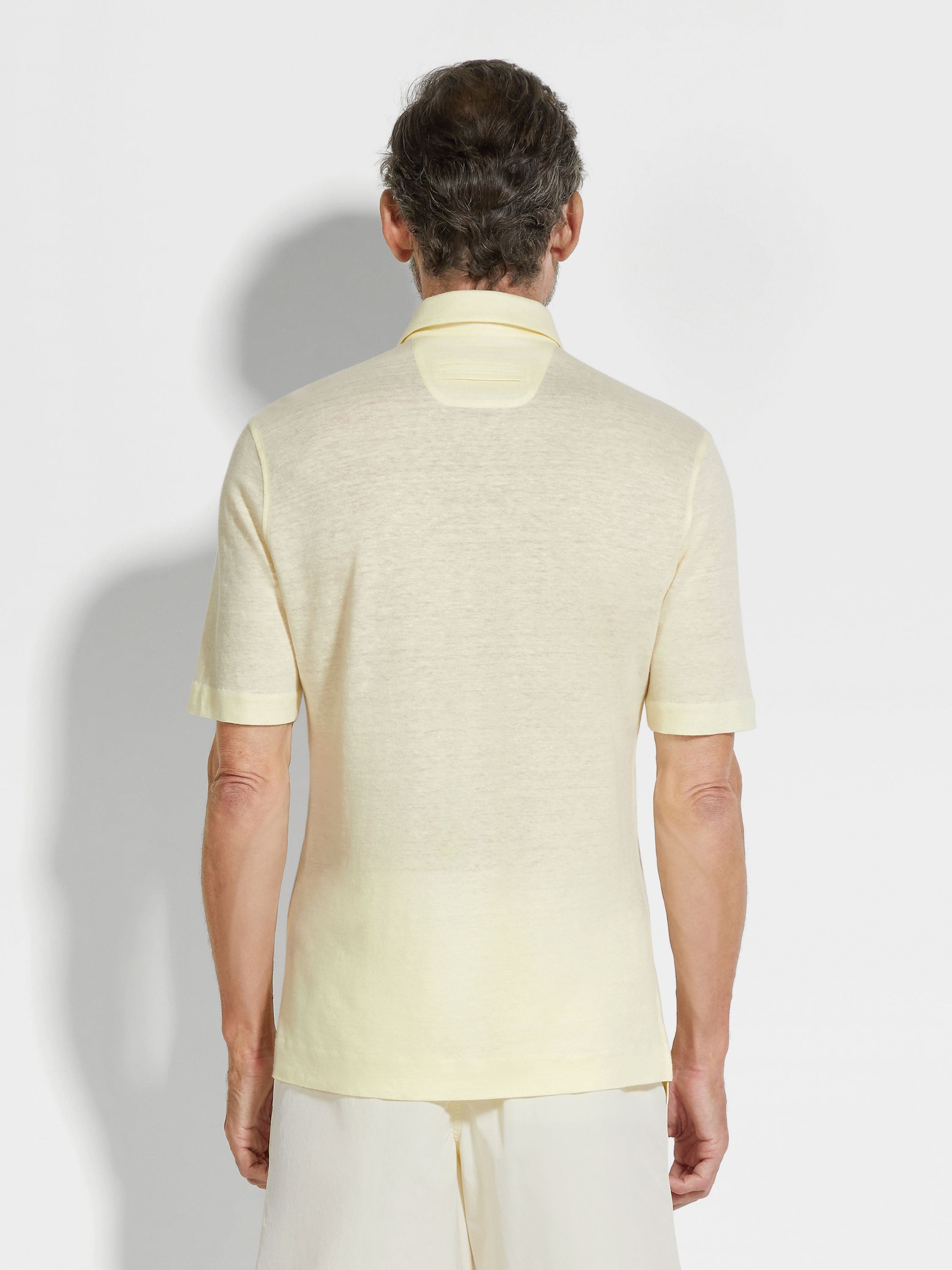 LIGHT YELLOW OASI LINO POLO SHIRT - 5
