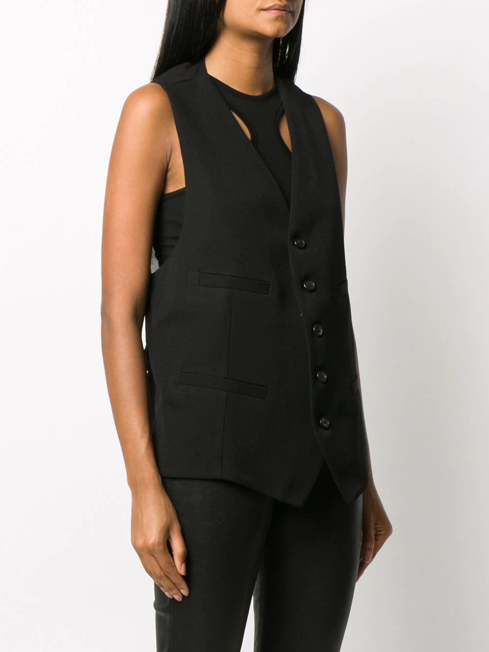 fitted button vest - 3