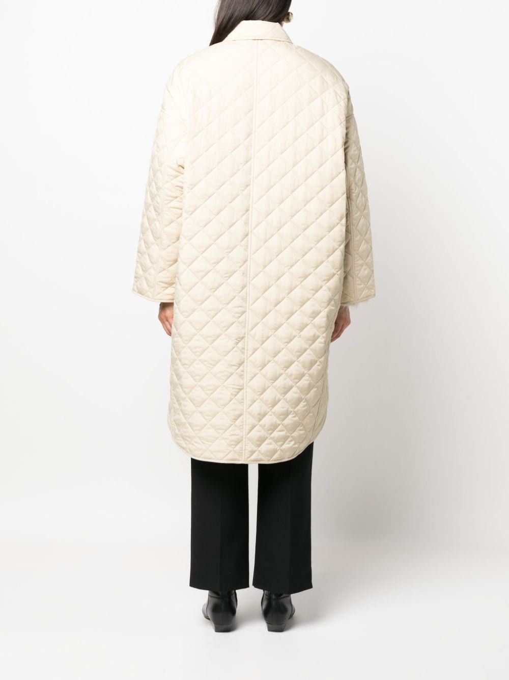 single-breasted quilted coat - 5