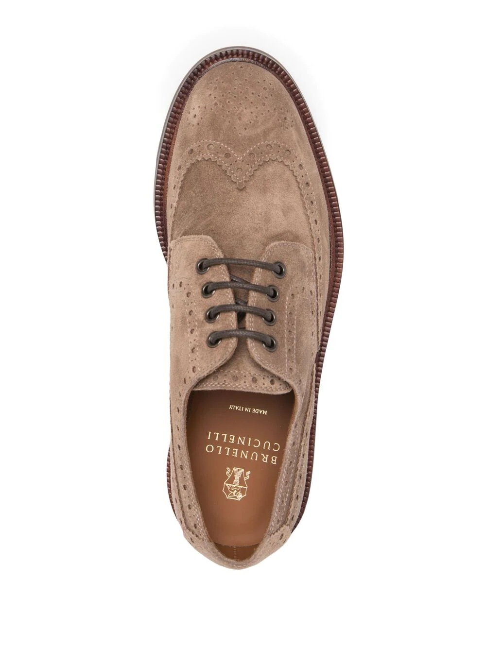 lace-up suede brogues - 4