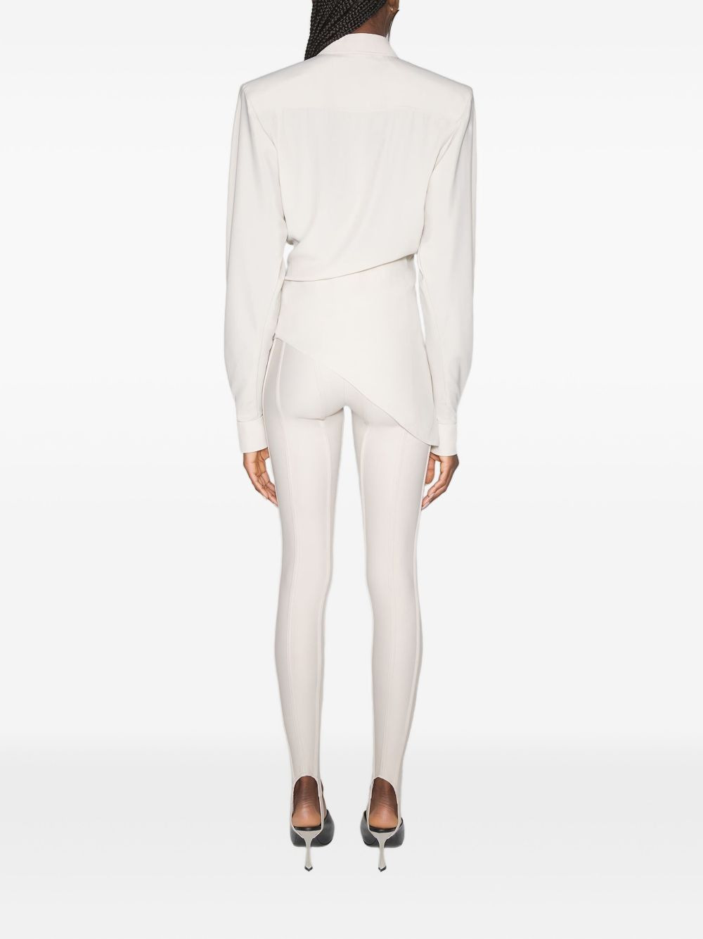 draped-shoulder button shirt - 4