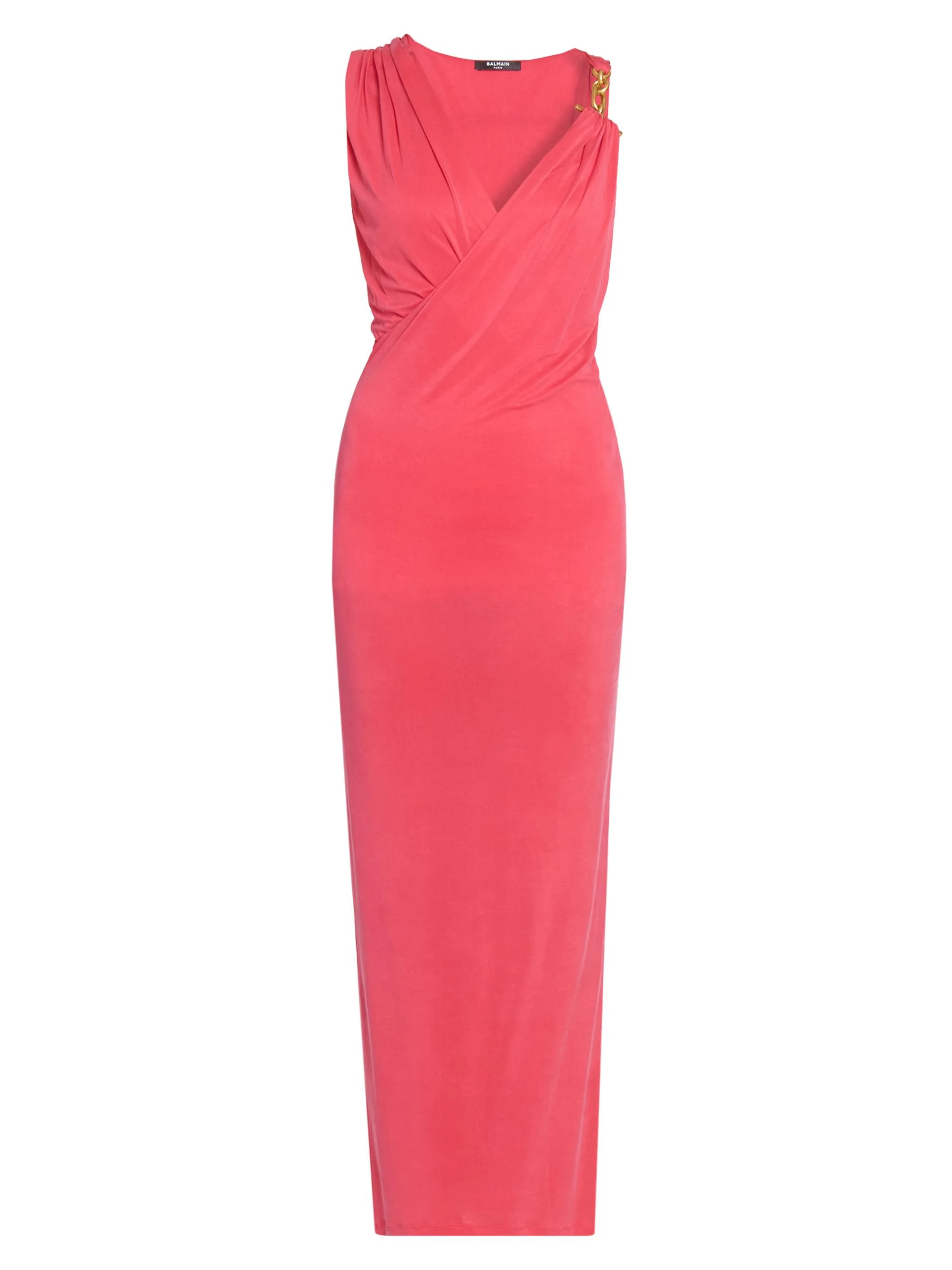 Women's Draped Surplice Gown - Fuchsia - 1