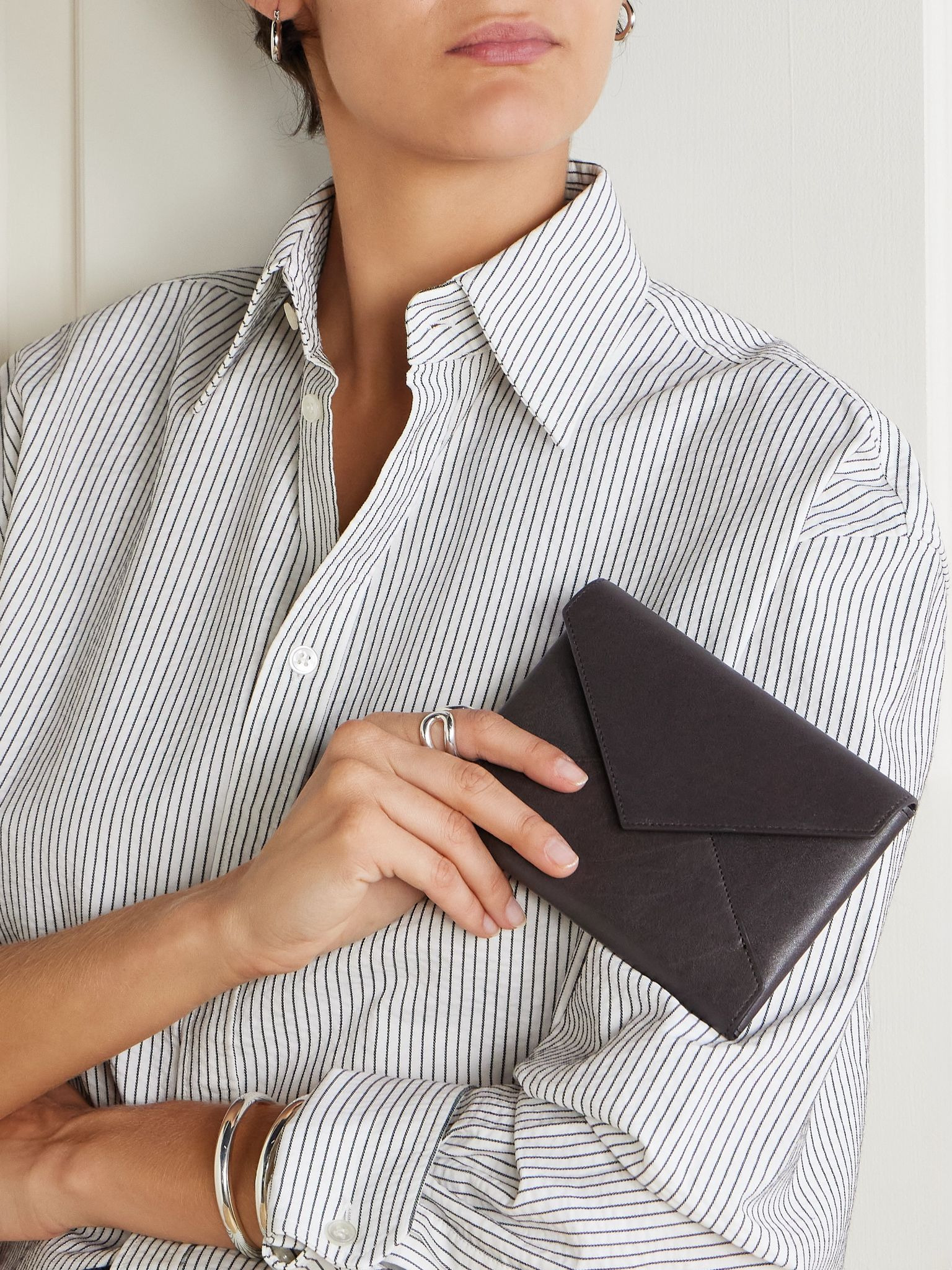 Textured-leather wallet Gray - 2