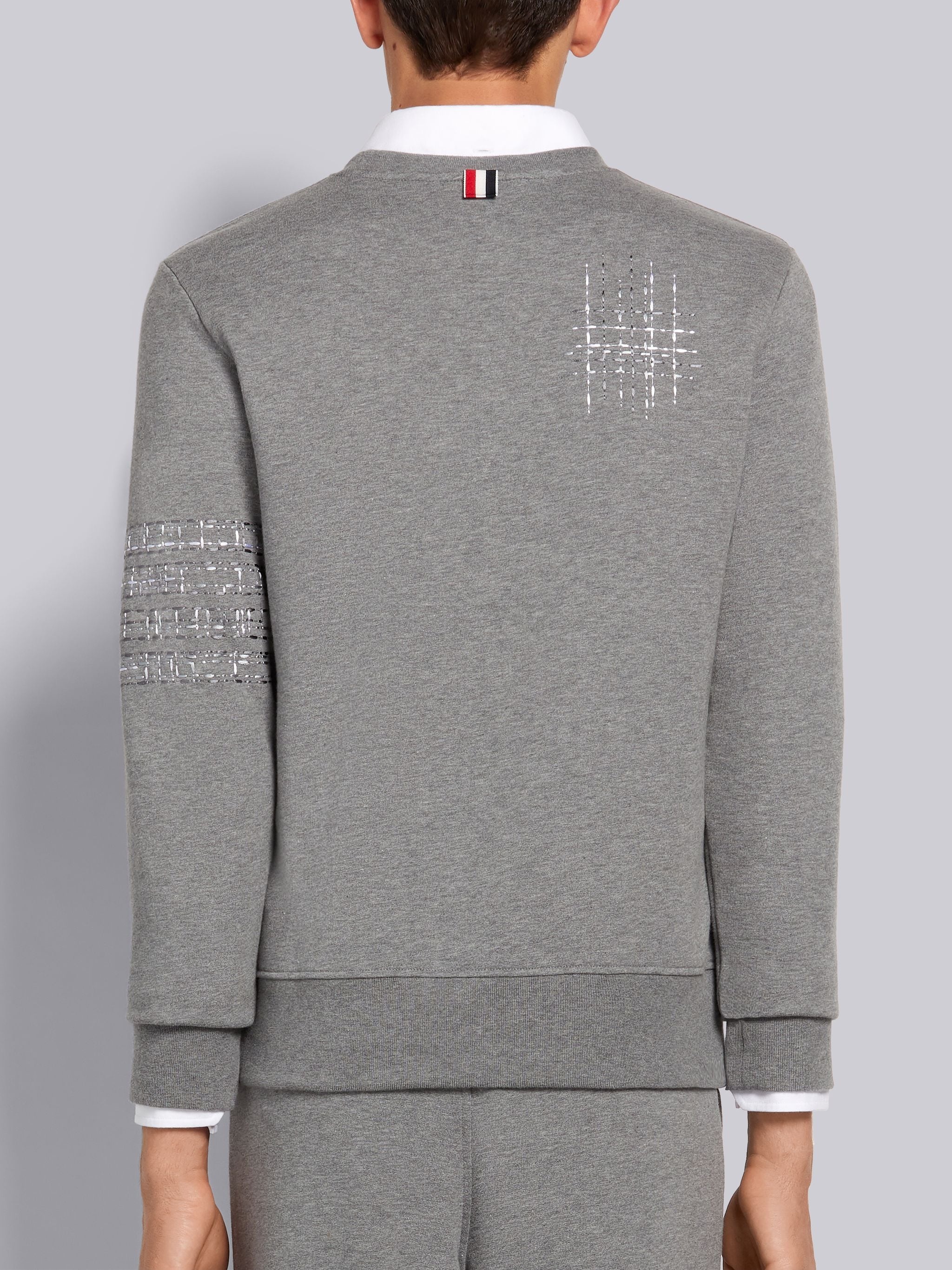 Medium Grey Cotton Loopback Terry Crew Neck Sweatshirt - 3