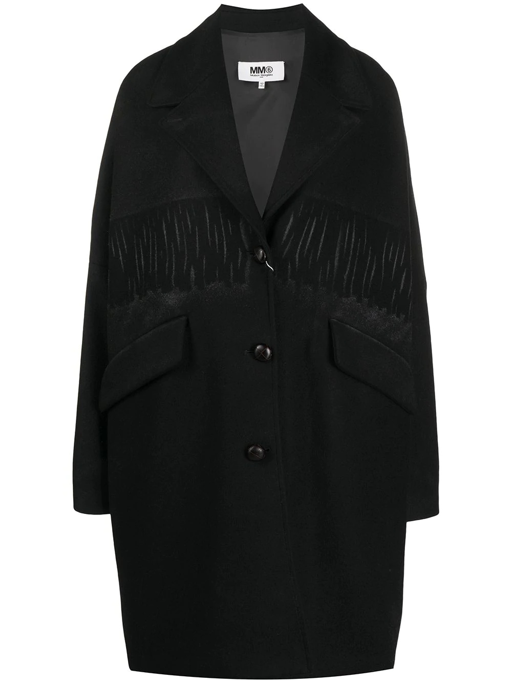 fringe-detail oversize coat - 1