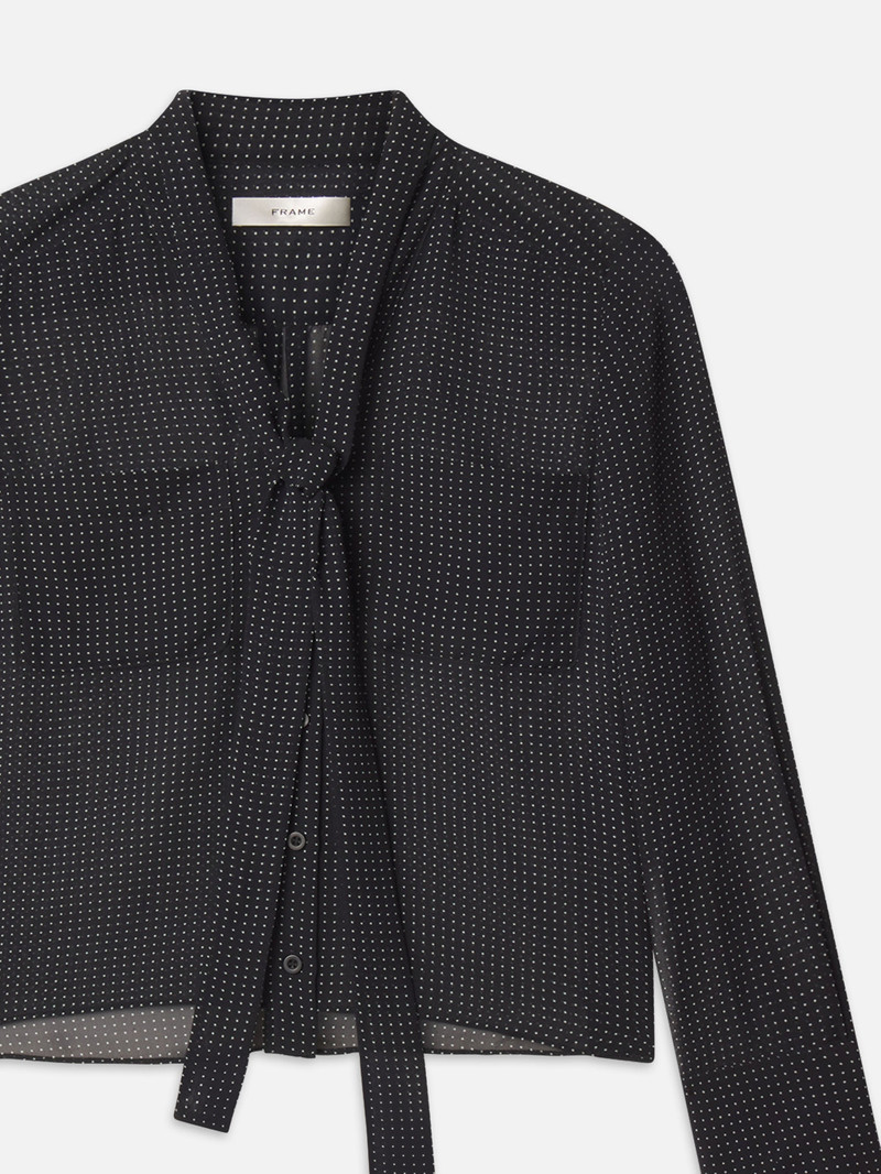 FRAME Polka Dot Modern Tie Blouse outlook