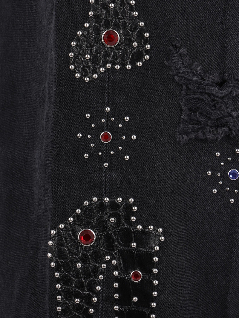 AMIRI Amiri Studded Ripped Wide-leg Jeans outlook