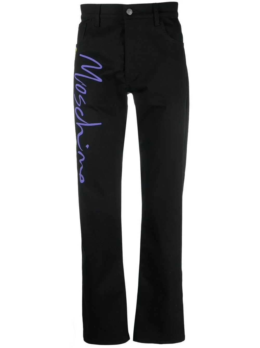 tailored logo-print trousers - 1