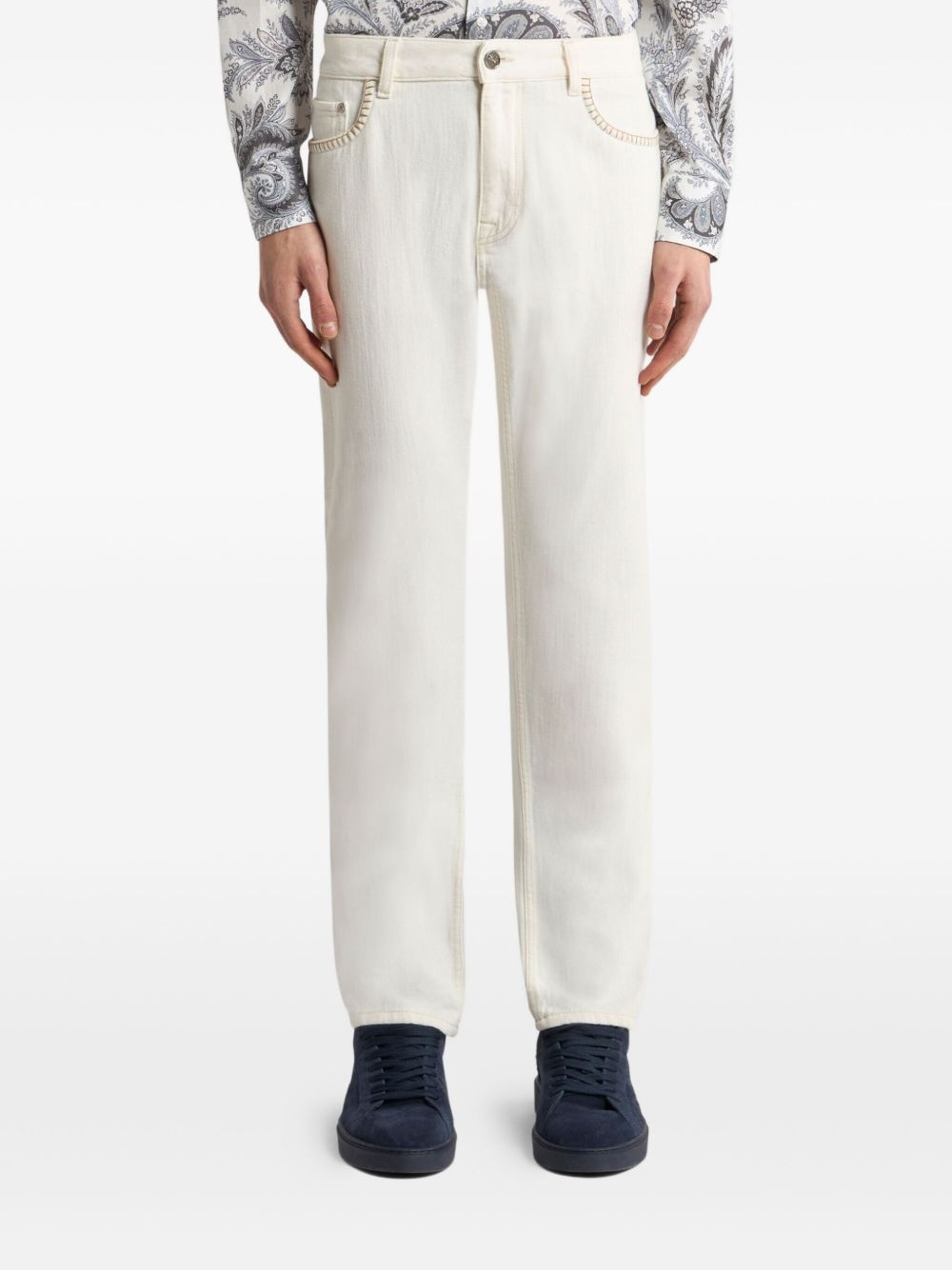stitched-pocket jeans - 2