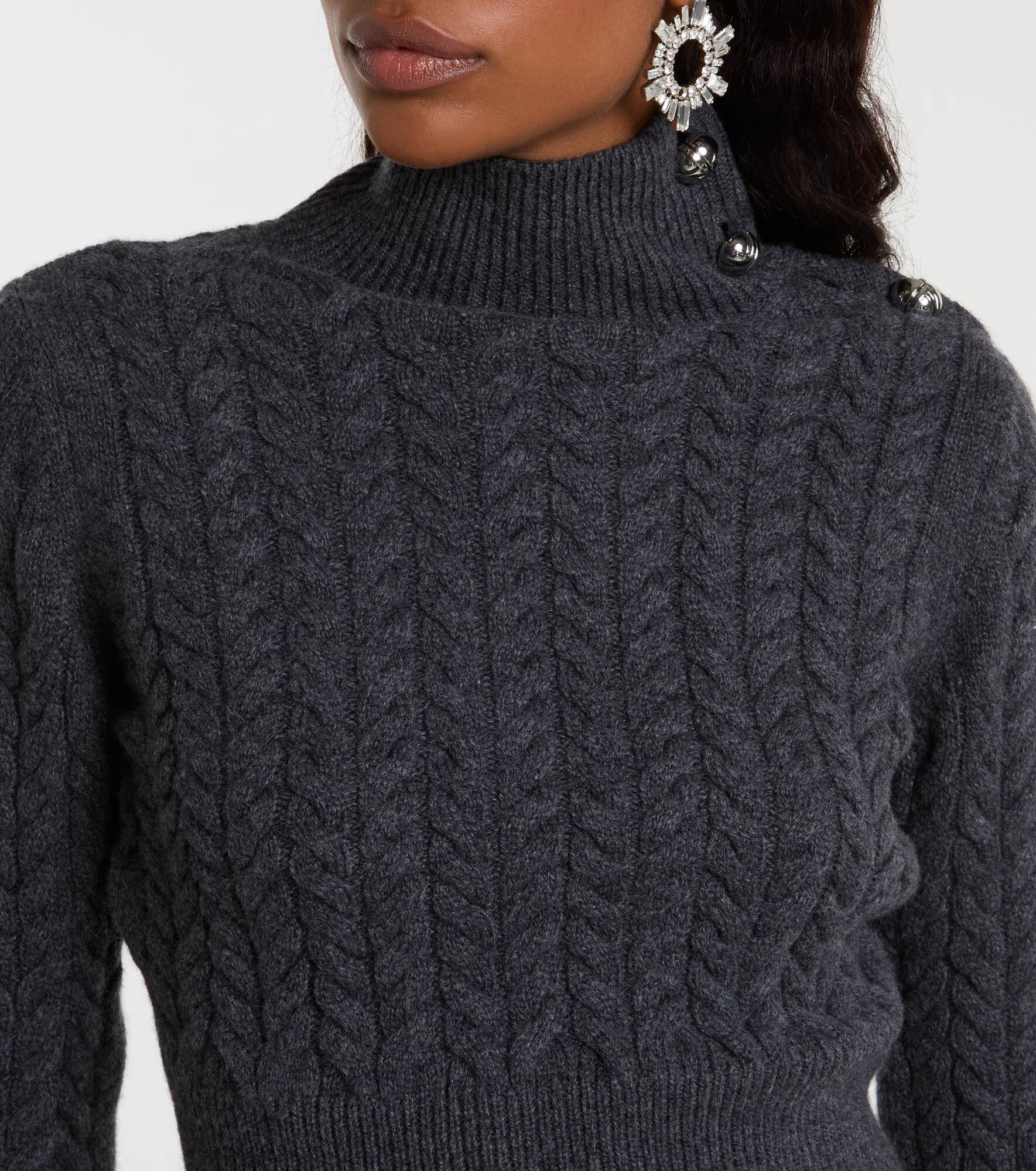 Cable-knit wool and cashmere sweater - 4