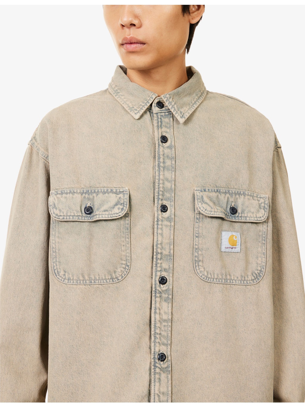 Tigan Brand-Patch Cotton Denim Shirt - 5