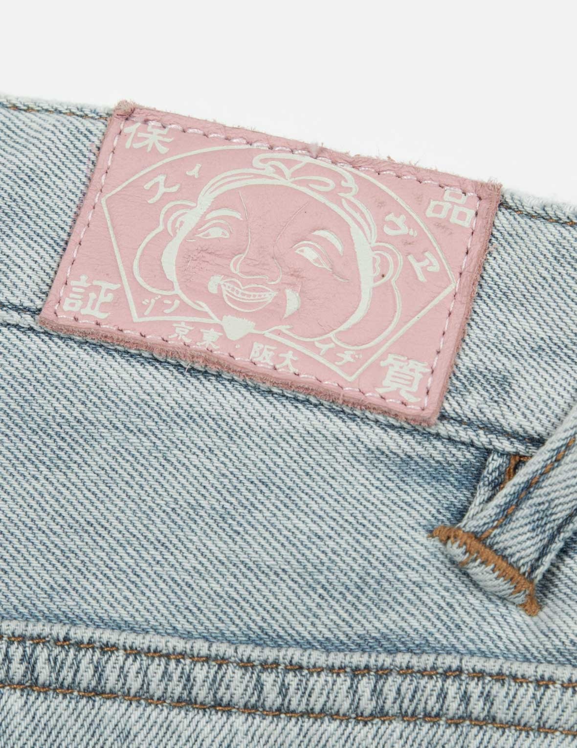 MULTI-POCKET DISTRESSED AND SEAGULL APPLIQUÉ FASHION FIT CARGO JEANS - 11