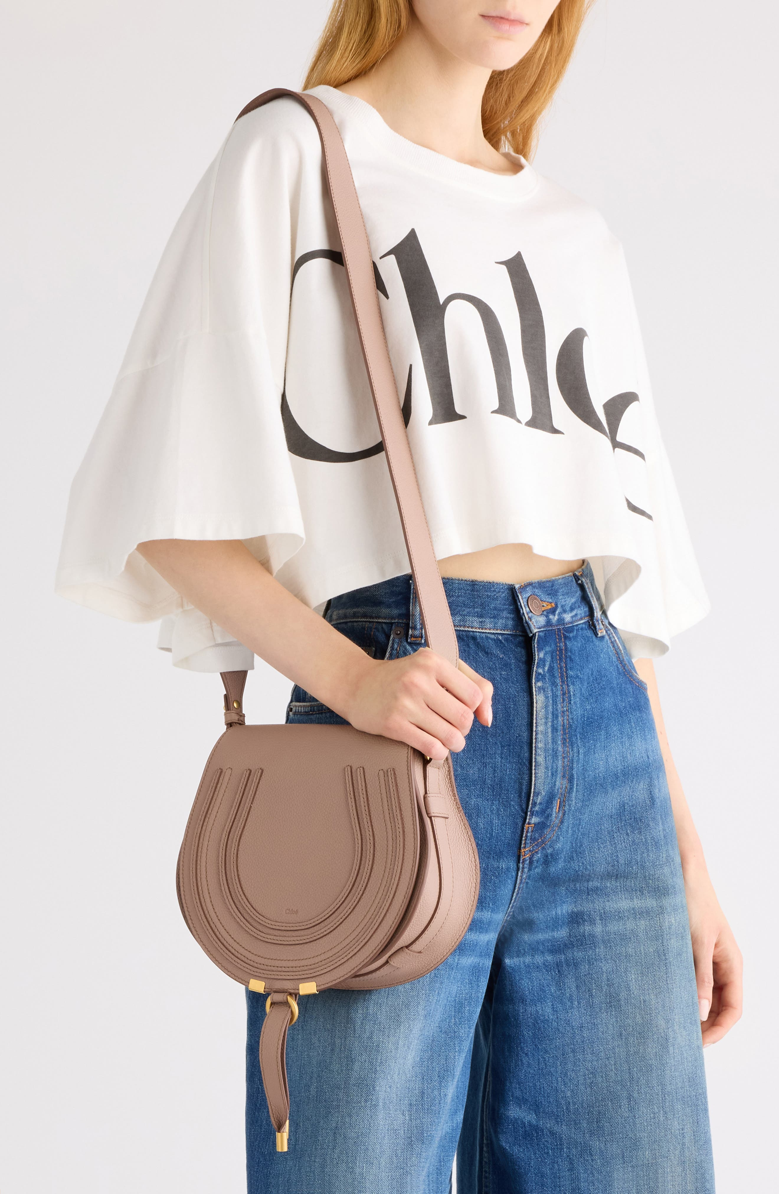 Chloé Large Marcie Leather Crossbody Bag in Woodrose at Nordstrom - 3