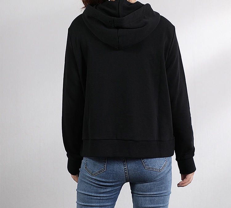 (WMNS) PUMA Classics Logo Hoody Knitting Pullover Fleece Black 595915-01 - 4